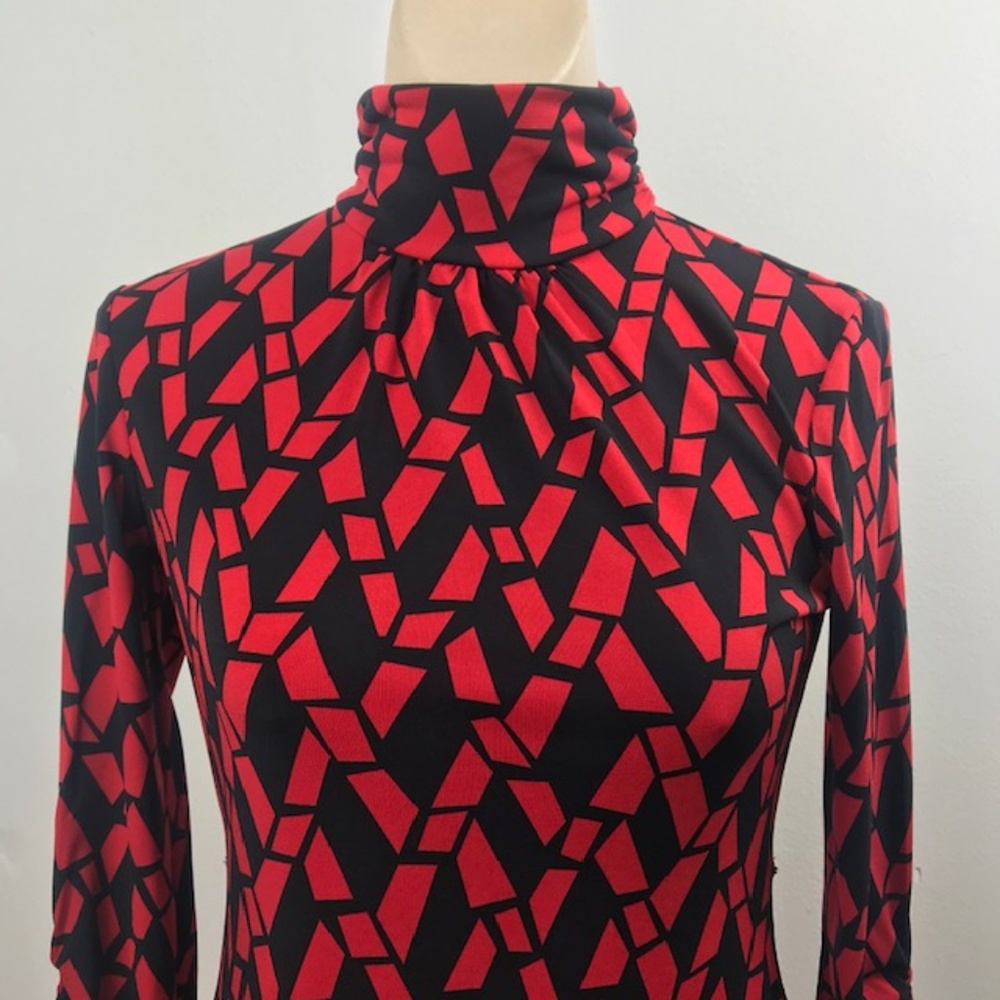 Style & Co. Size P Red And Black Pattern Shirt - image 3